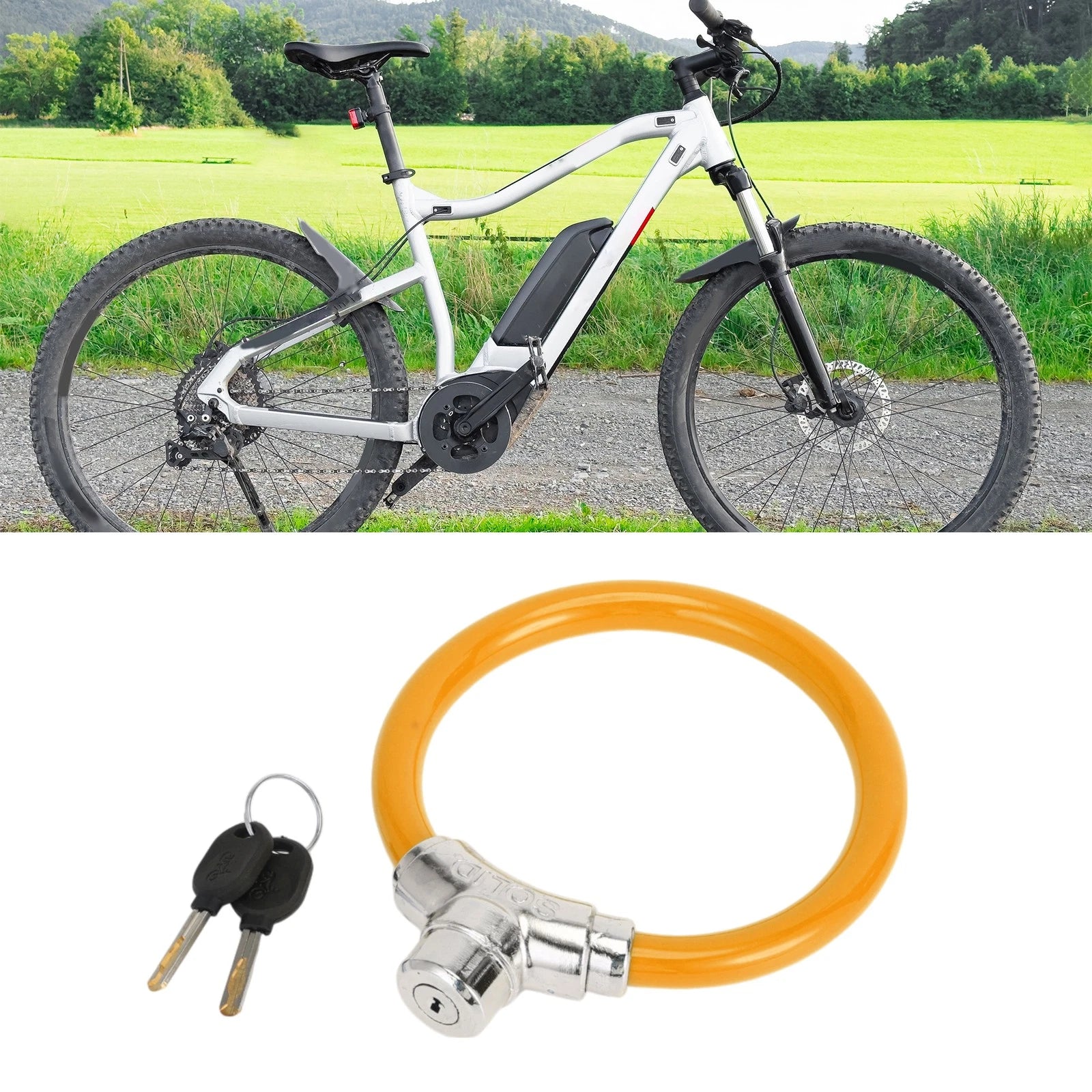 Portable Bike Lock Ring Cable 46cm Anti Theft Mini for Universal Use (All Years)