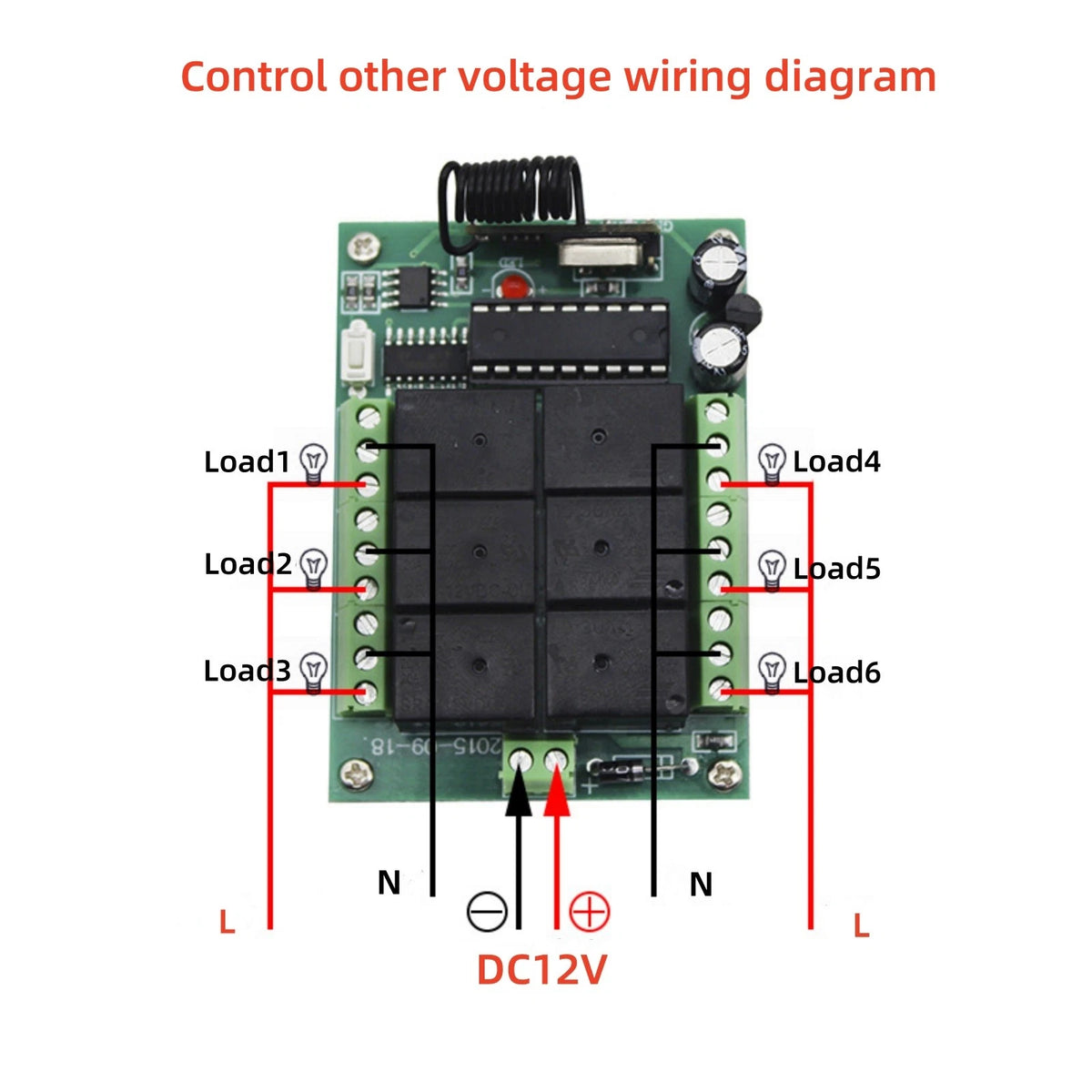 6-Channel Relay RF Wireless Remote Control Switch Transmitter Receiver Accessory