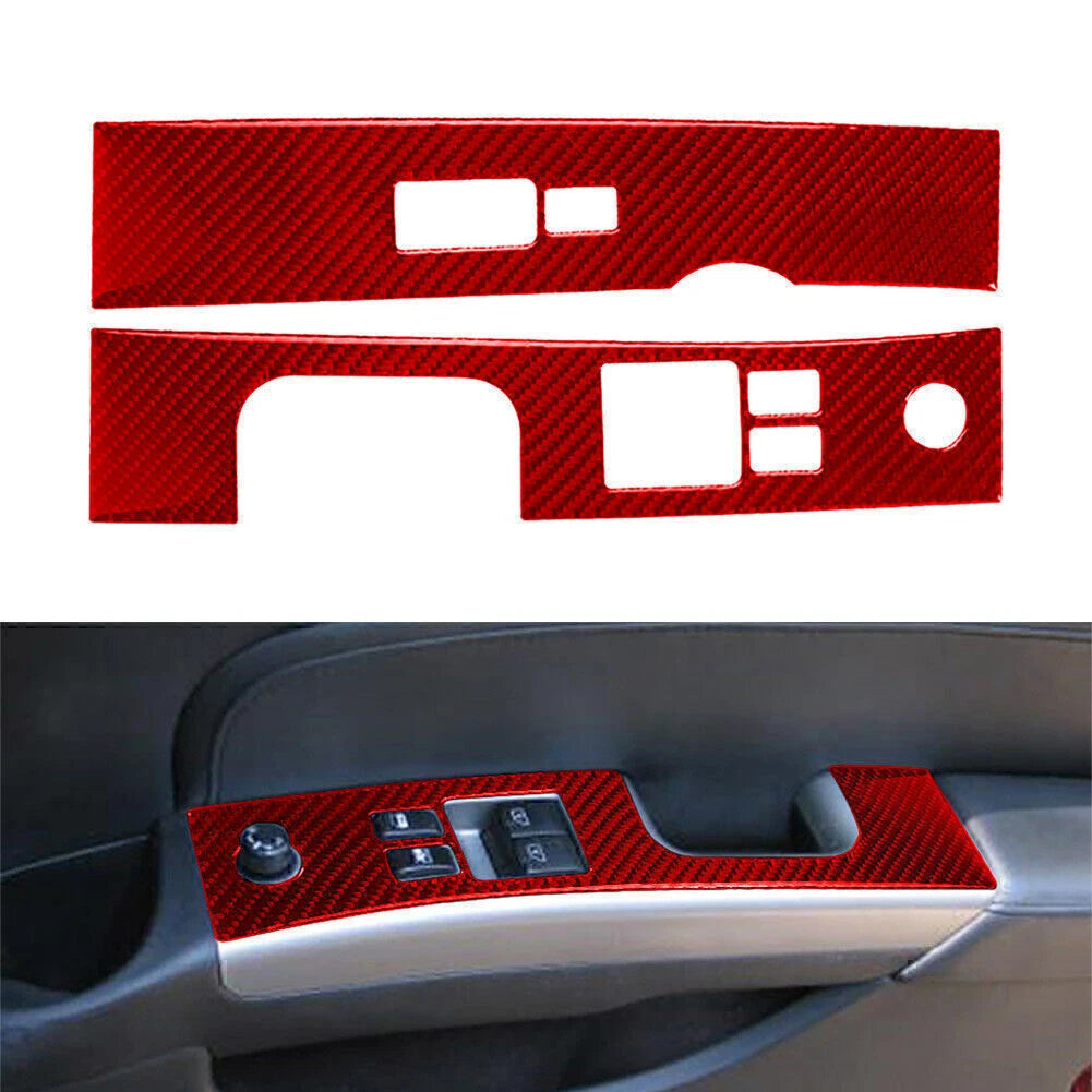 2X Carbon Fiber Window Lift Switch Panel Cover for Nissan 350Z (2003–2009) RHD