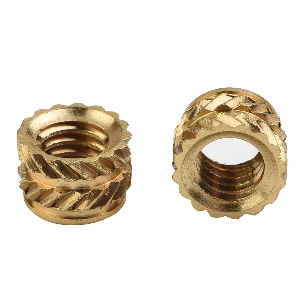 Set of 100 Brass Self Clinching Insert Nuts for Plastics