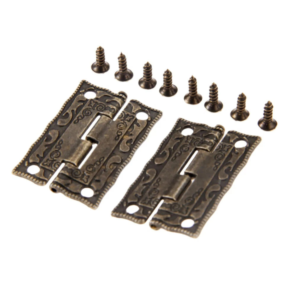 10pcs Antique Embossing Hinges for Wooden Box Jewelry Cabinet