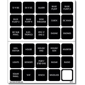Label Set for Blue Sea 4218 Battery Management Panels (30 Labels)