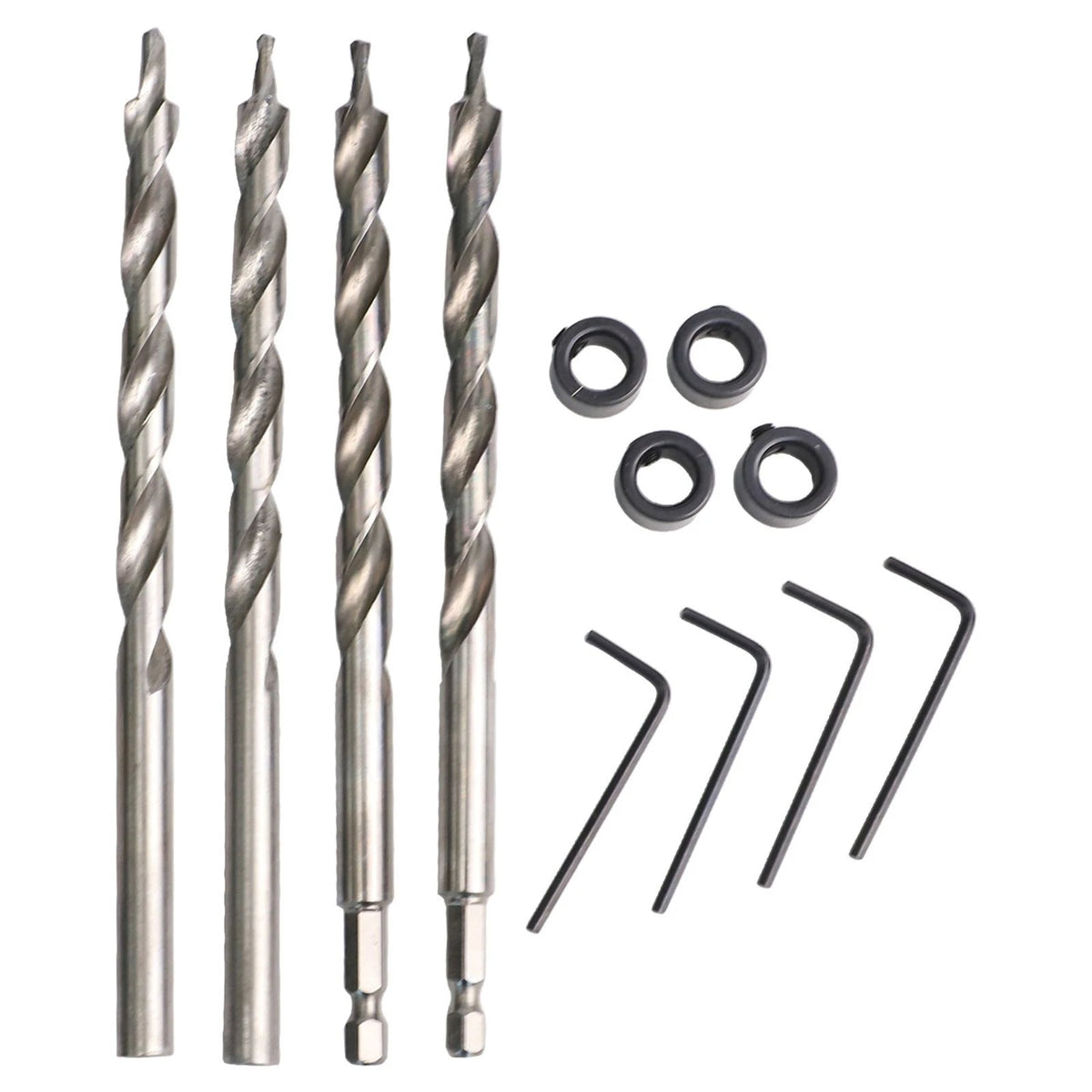 3 8-Inch Pocket Hole Drill Bits with Hex and Round Shanks