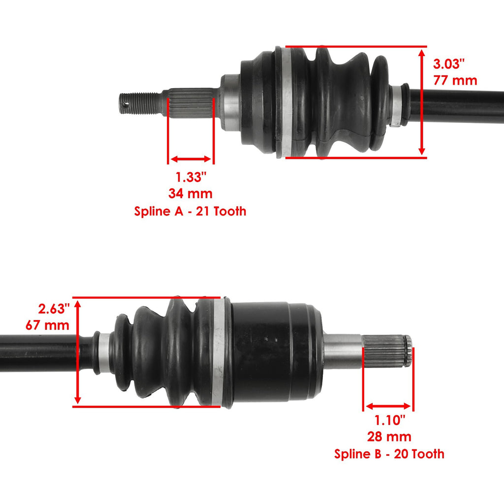 Caltric Front Left Complete CV Joint Axle for Honda (42350-HN2-003) (2006–2013)