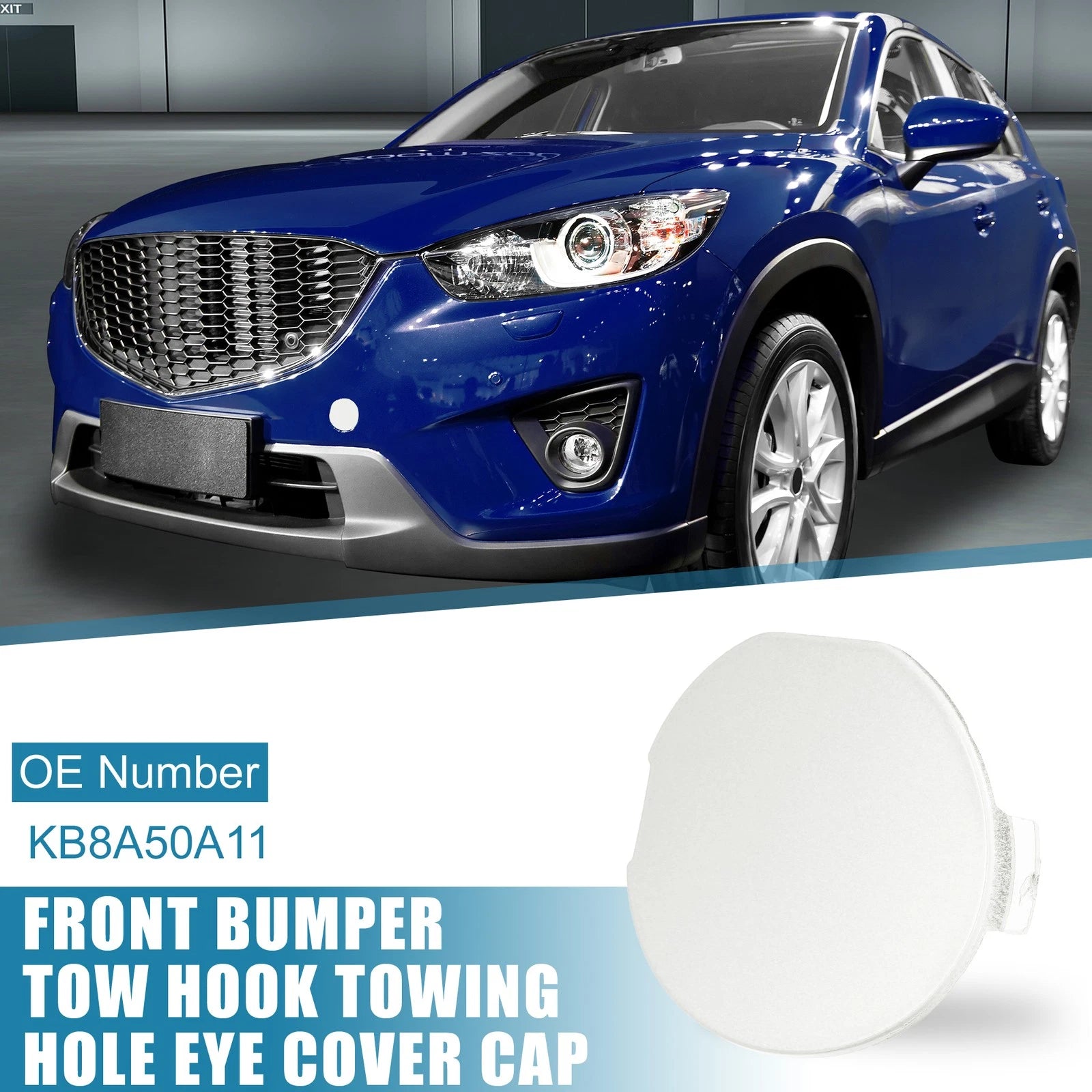Front Bumper Tow Hook Cover Hole Eye Cap Replacement for Mazda CX-5 (2017–2021)