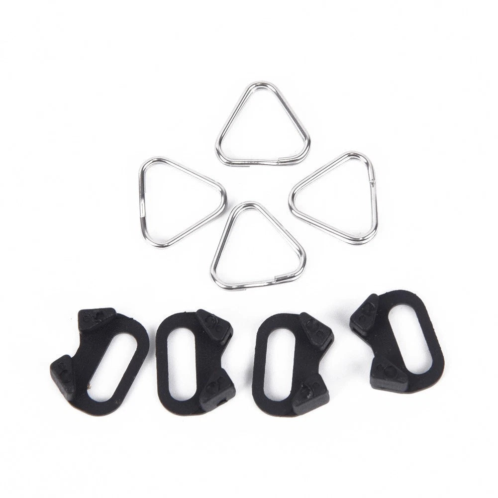 Set of 4 Triangular Split Rings for Camera Back Belt Strap Buckle