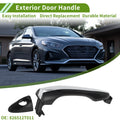 Exterior Door Handle Replacement Front Left for Hyundai Black Silver Tone (2011–2020)