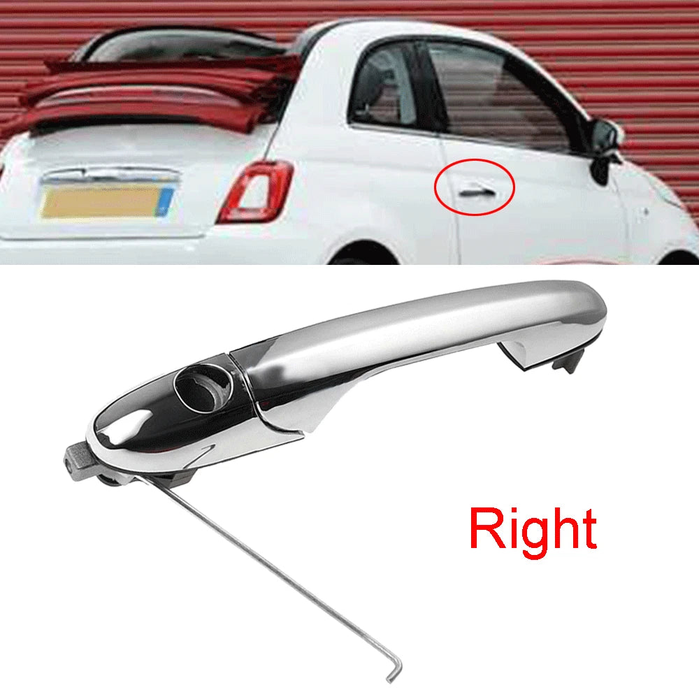 1x Right Driver Side Chrome Outer Door Handle 735592012 For Fiat 500 Offside RHD