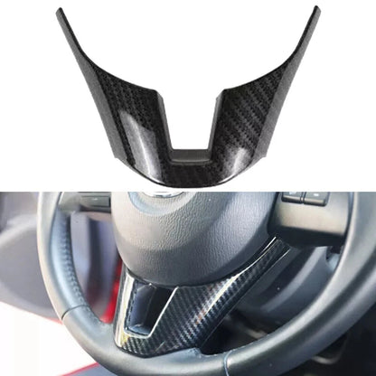 Carbon Fiber Steering Wheel Panel Cover Trim for Mazda 3 (2004–2023)