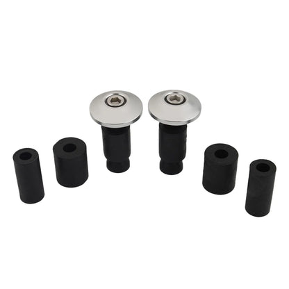 Handle Bar End Grips Cap Plugs for Motorcycle Dirt Bike (7/8'', Silver)