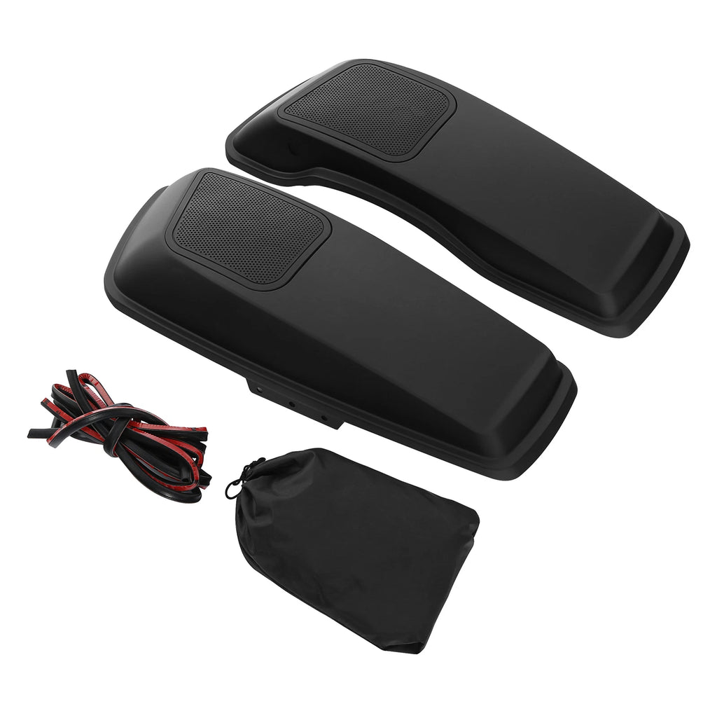 Matte Black Saddlebag Lid Speaker Grills for Touring (2014–2024)