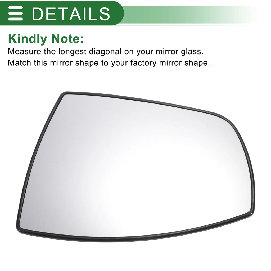 Left Side White Mirror Glass Heated w Back Convex for Ford EcoSport (2013–2023)
