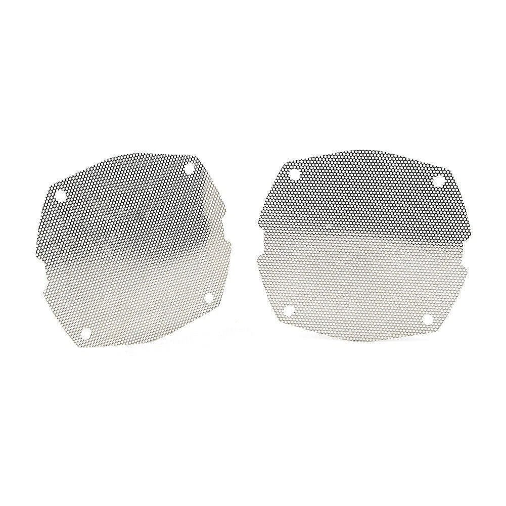 2X Chrome Front Mesh Speaker Grilles for Harley Dresser FLH/T Electra Glide
