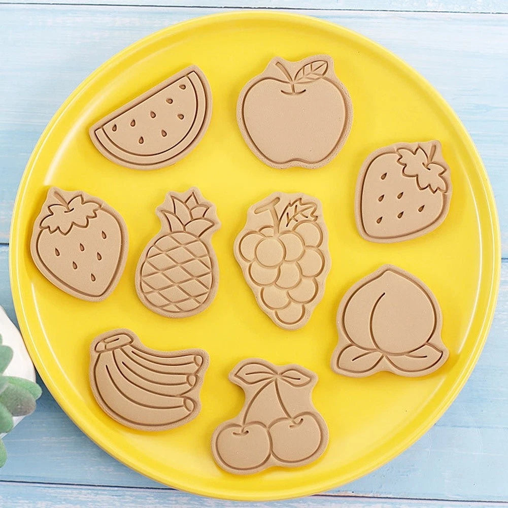 Set of 8 Fruit Shaped Cookie Cutters for DIY Baking Tool