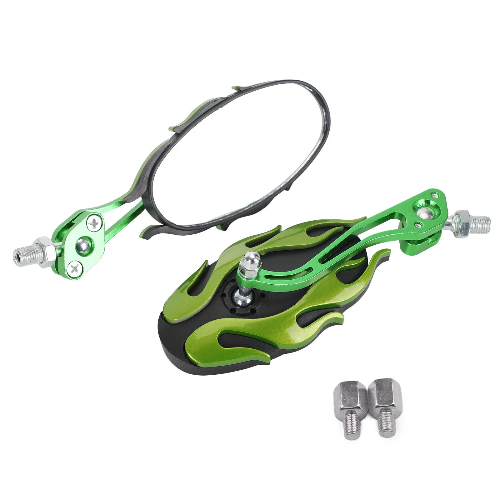 Universal Motorcycle Rearview Mirrors 8mm 10mm Green T9