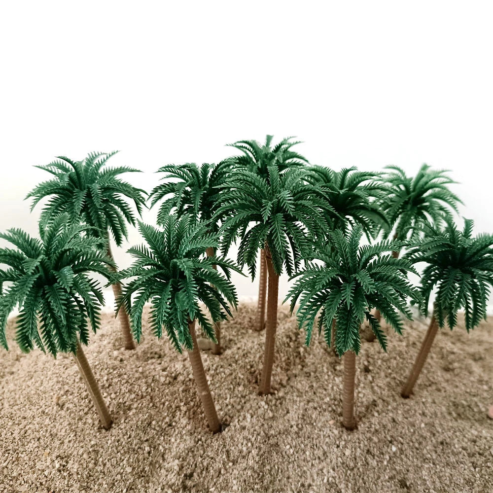10pcs 5.11" Coconut Palm Trees for Garden Park Railway Landscape
