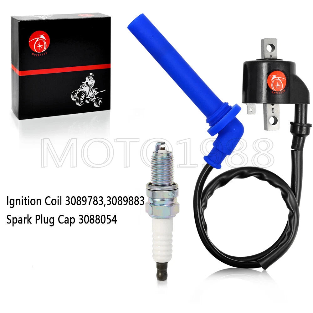 Ignition Coil & Spark Plug for Polaris Outlaw 500 (2006–2007) 3089783 3089883