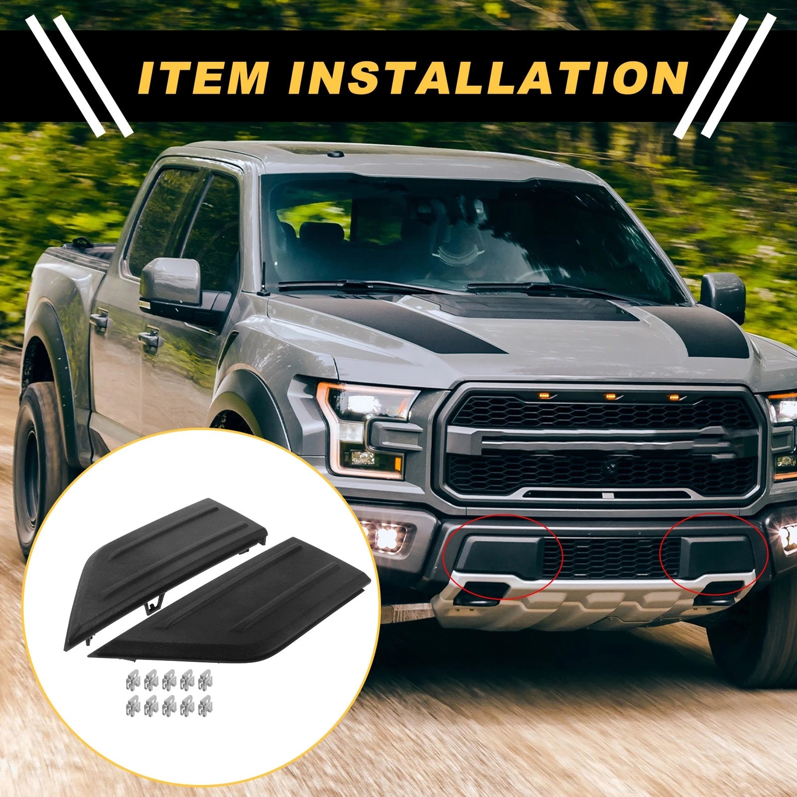 Front Bumper Guard Insert Pads Replacement for Ford F-150 (2021–2023) 1 Pair