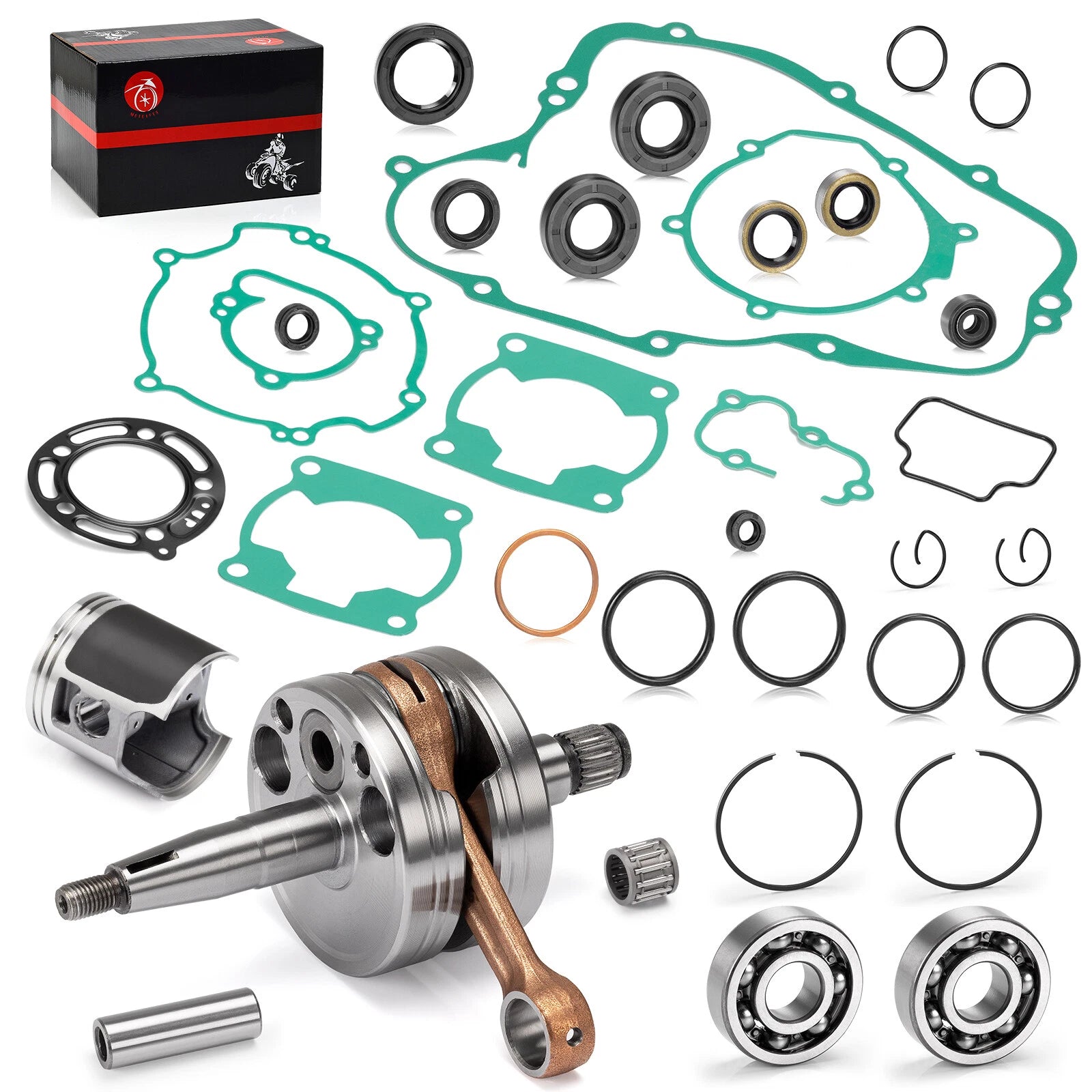 Engine Rebuild Kit for Kawasaki KX100 (2001–2005) - Crankshaft, Piston, Gaskets
