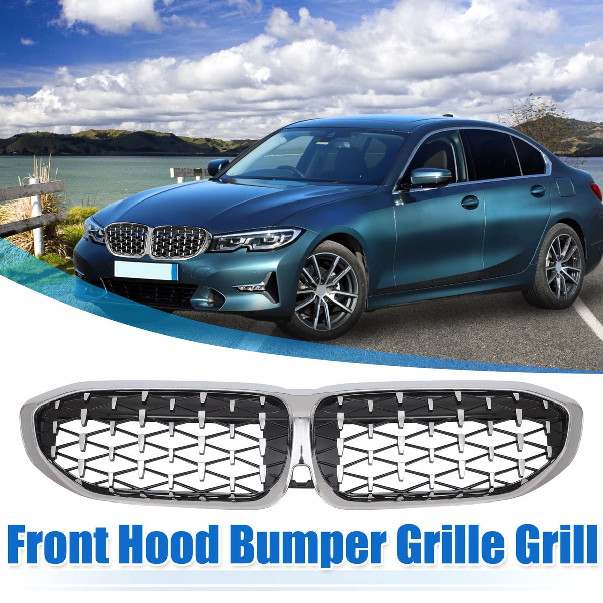 Front Hood Bumper Grille Grill Replacement for BMW 330i 330e M340i