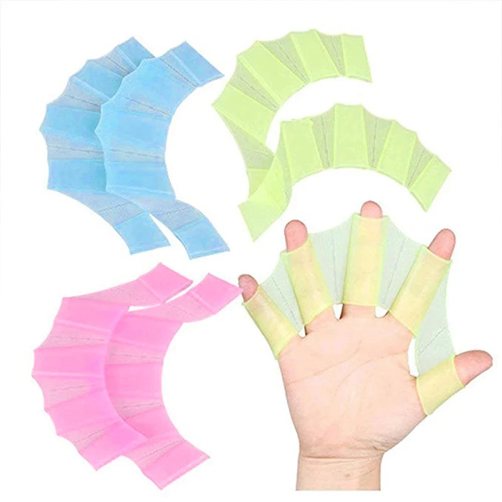 Adult Swim Flippers with Frog Web - Soft Silicone Training Pads