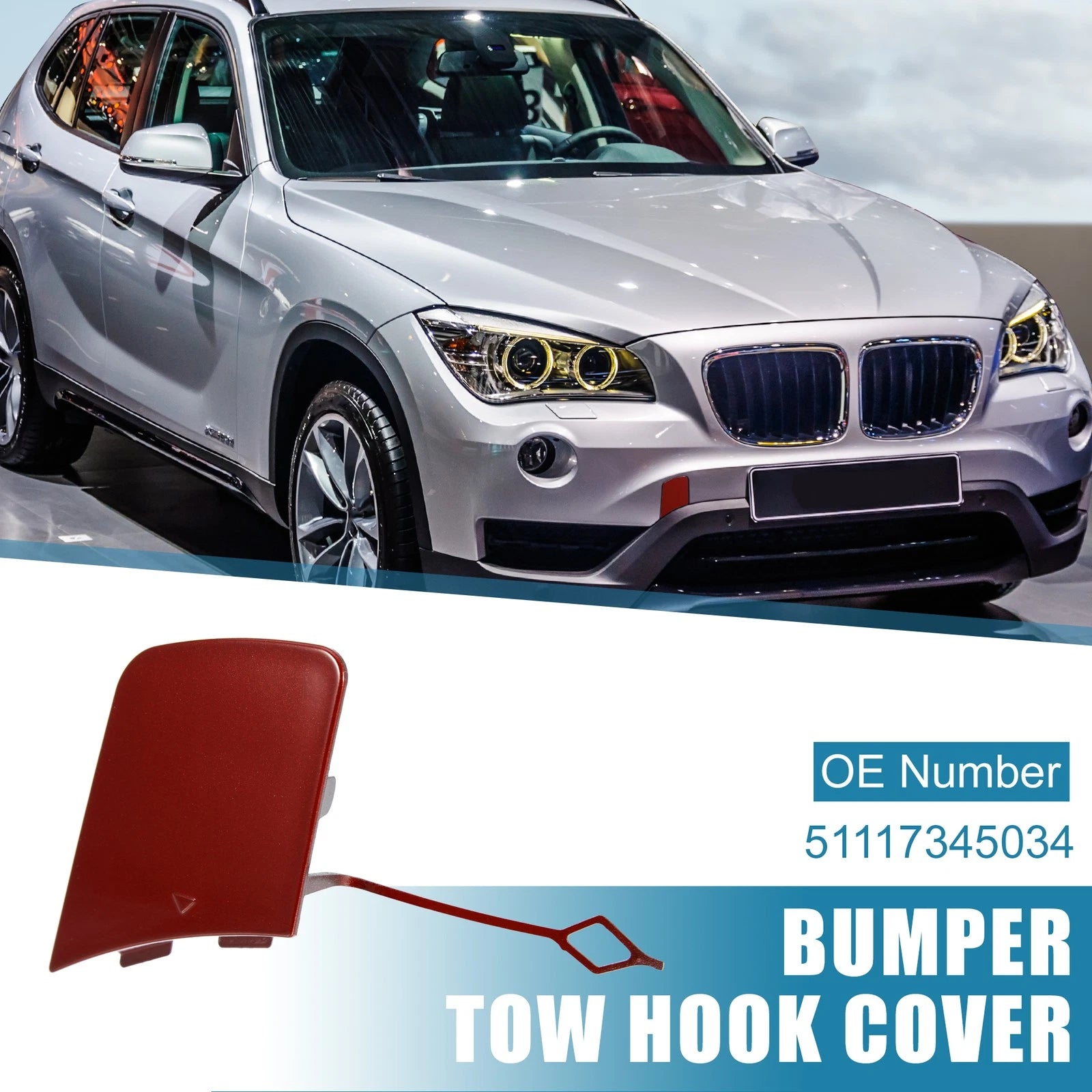 Front Bumper Tow Hook Cover Replacement for BMW X1 E84 (2012–2015)