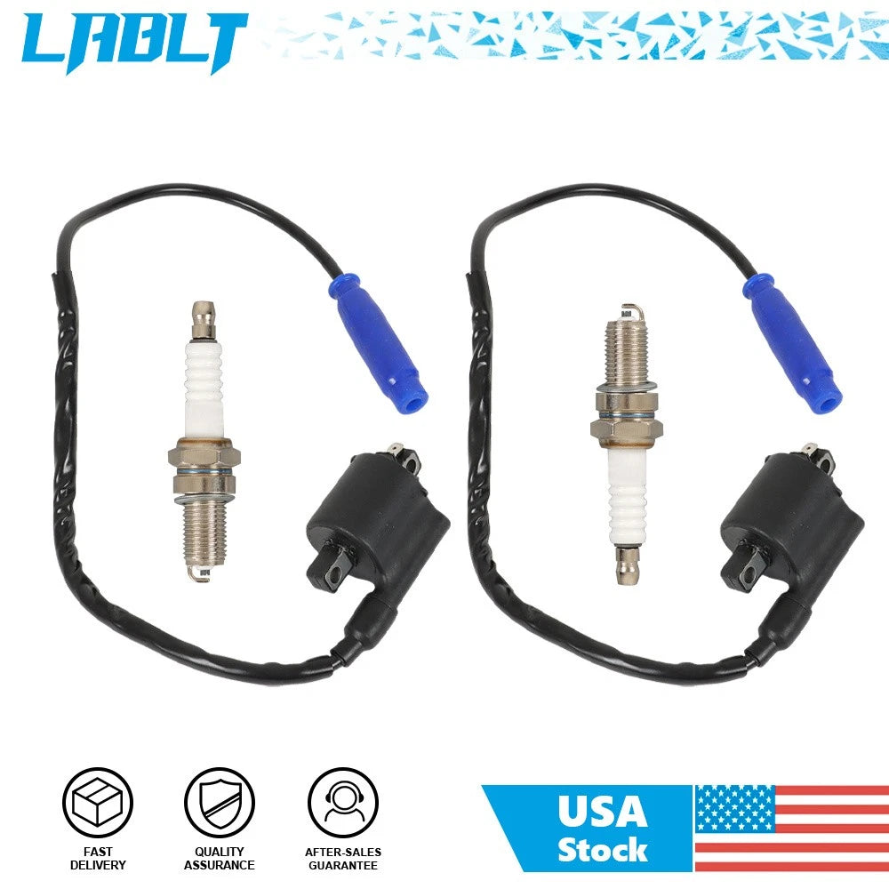 2X Ignition Coil Spark Plug & CAP for Kawasaki Teryx 750 (2009–2013)