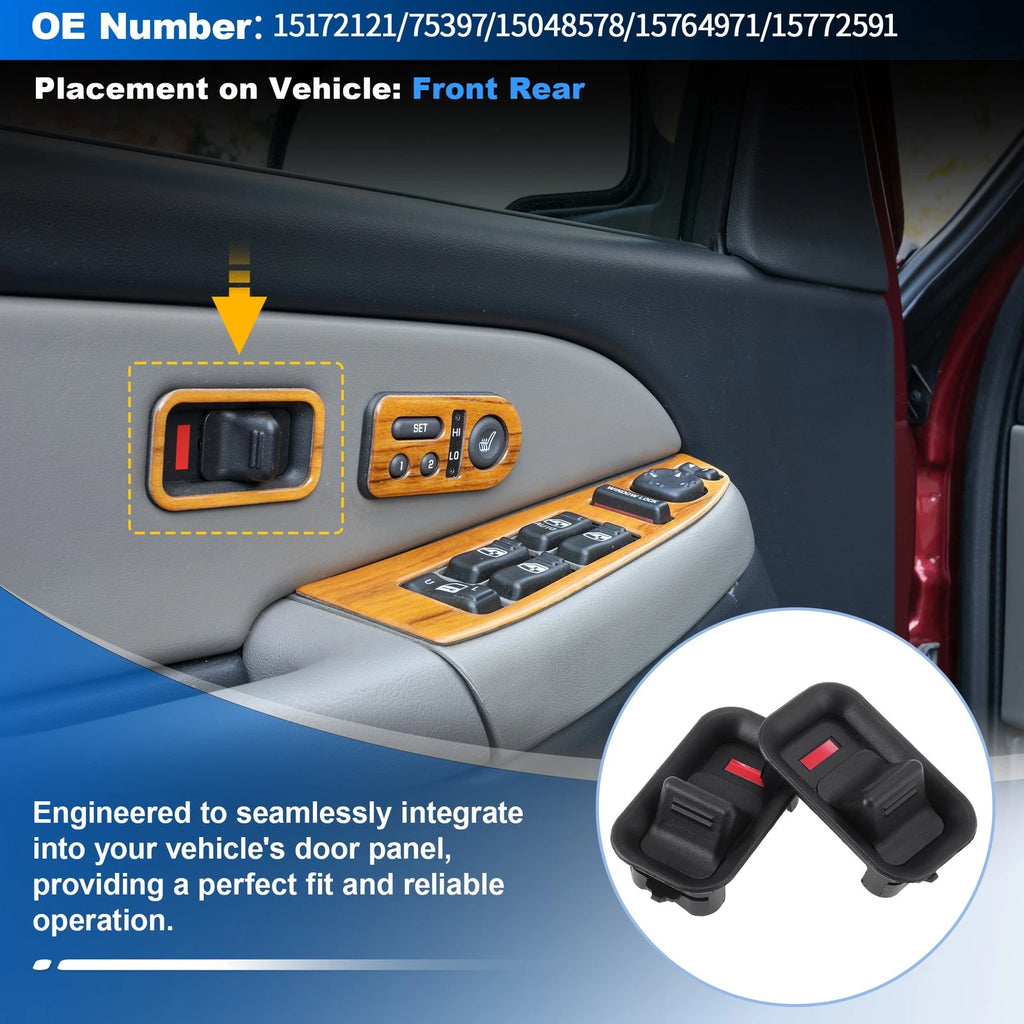 Power Door Lock Switch Set 2pcs Replacement for Chevy Avalanche (2007–2013)