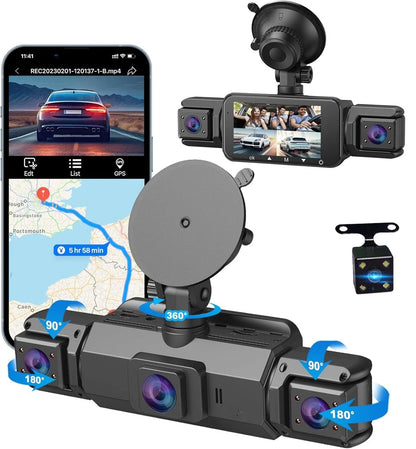 360° Dash Cam for Front and Rear Inside (FHD 1080P)