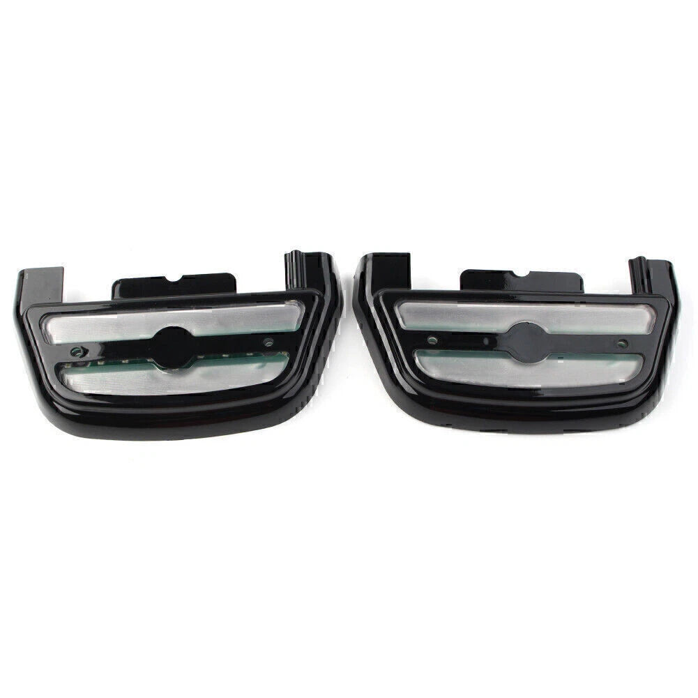 Pair White LED Light Footboard Covers for Harley Touring Road King