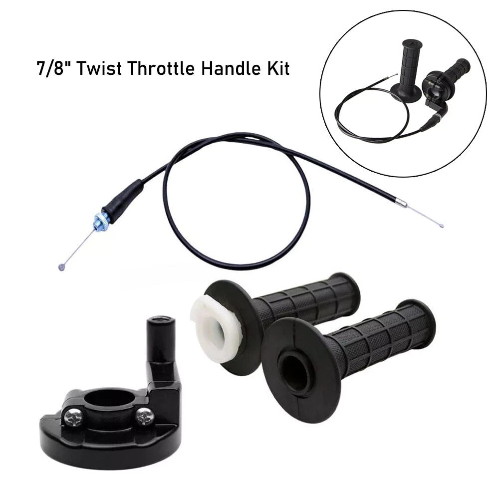 7/8" Twist Throttle Grip & Cable for Dirt Bike Quad ATV (50cc-125cc)