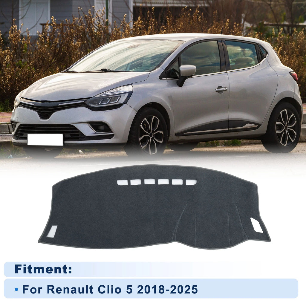 Dash Cover Set for Renault Clio 5 (2018–2025) Polyester Gray