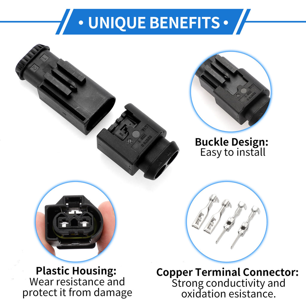 2 Pin Air Pump Connector Plug Set for Mercedes-Benz (1990–2024)