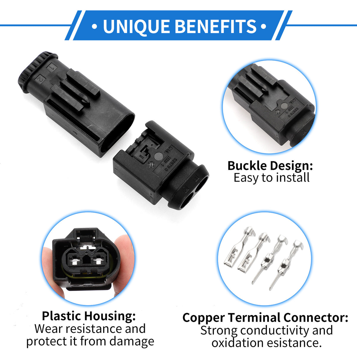 2 Pin Air Pump Connector Plug Set for Mercedes-Benz (1990–2024)