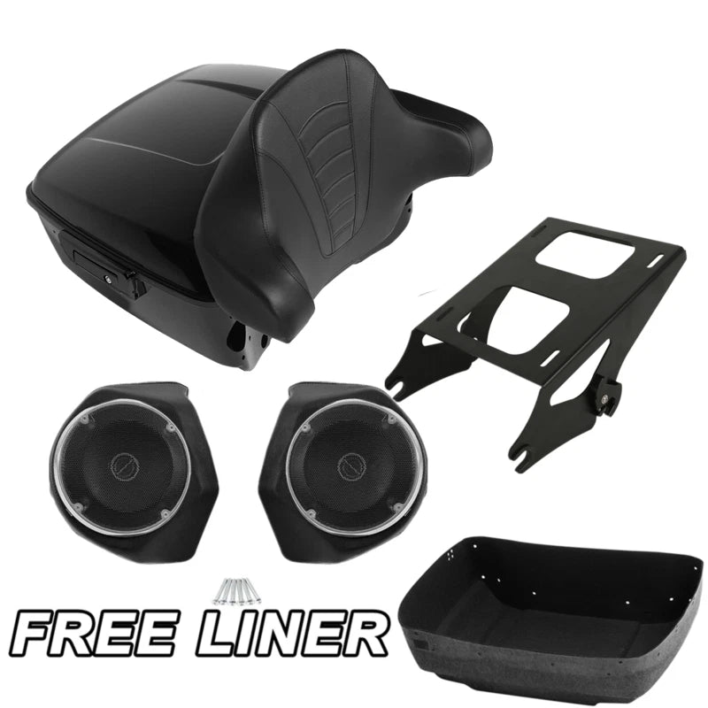 Trunk Mount Rack Pad Speakers for Harley Electra Glide (2014–2025)