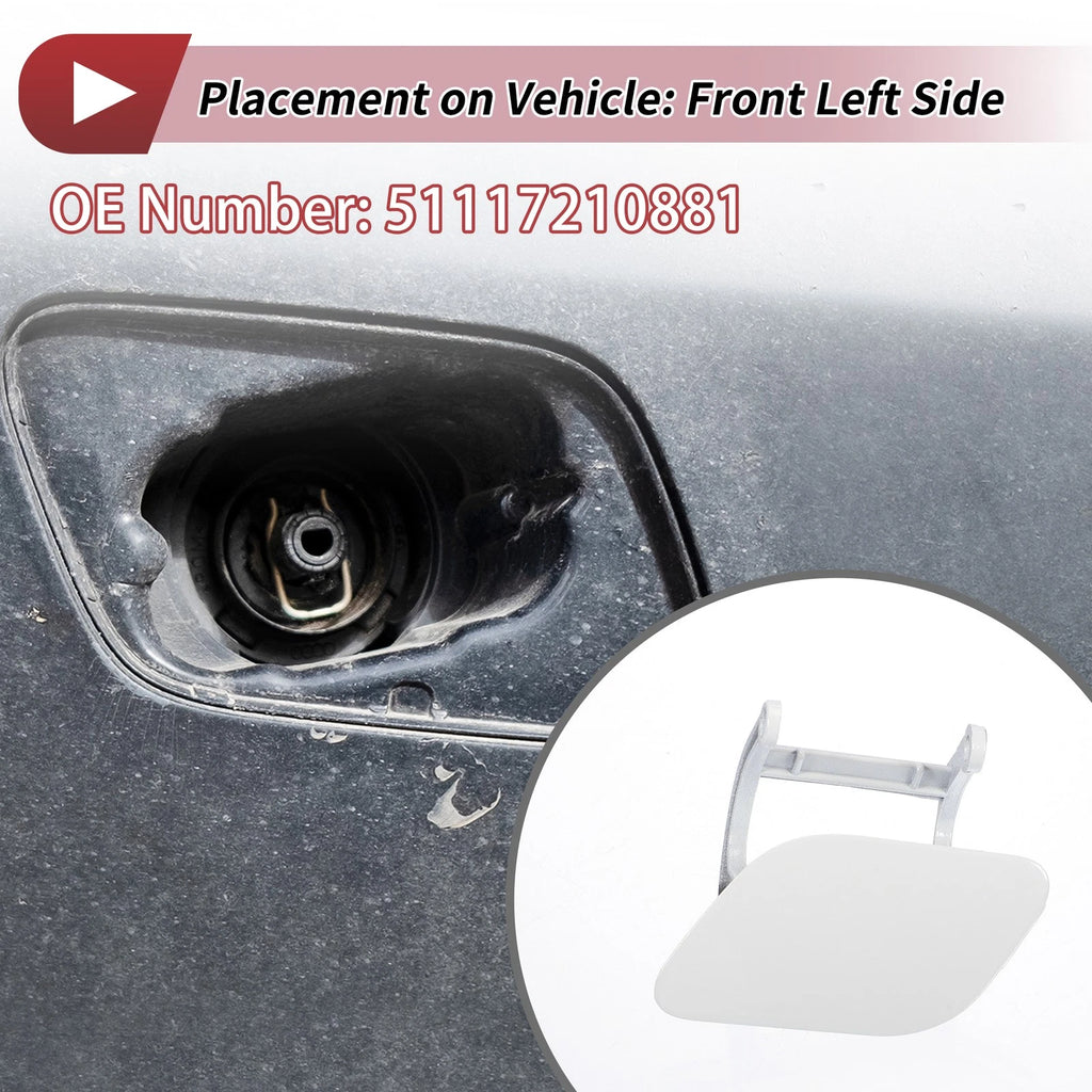 Washer Nozzle Cover Front Left for BMW 740i (2011–2015) White