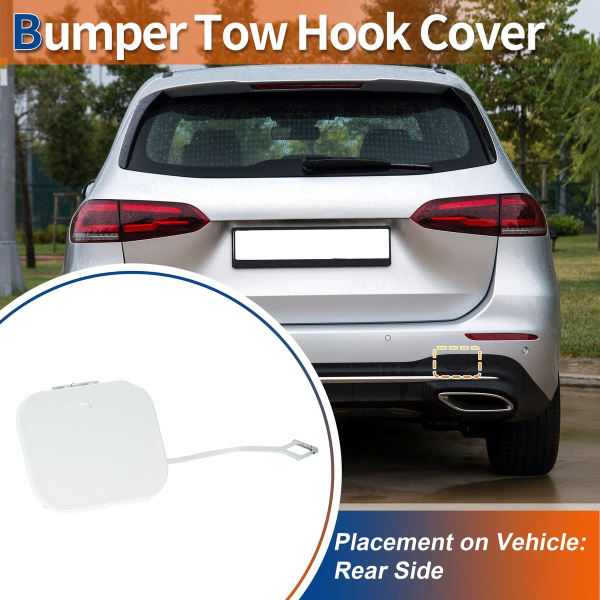 Tow Hook Cover for Mercedes-Benz B-Class (2012–2019) No.A2468851022 White