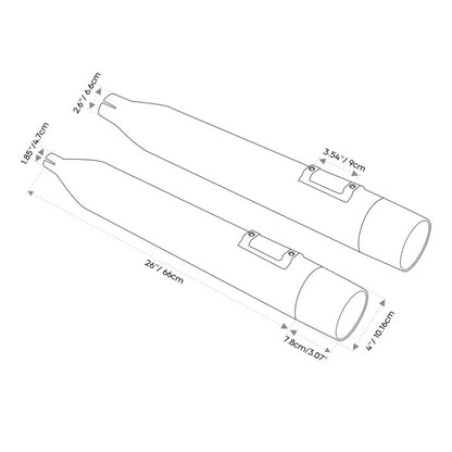 4" Megaphone Slip-on Muffler Exhaust Pipes for Harley Electra Glide (2017–2023)