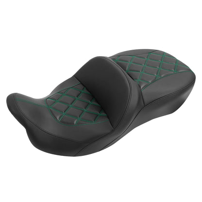 Driver & Passenger Seat for Harley Touring Road Glide (2009–2023) Black Green