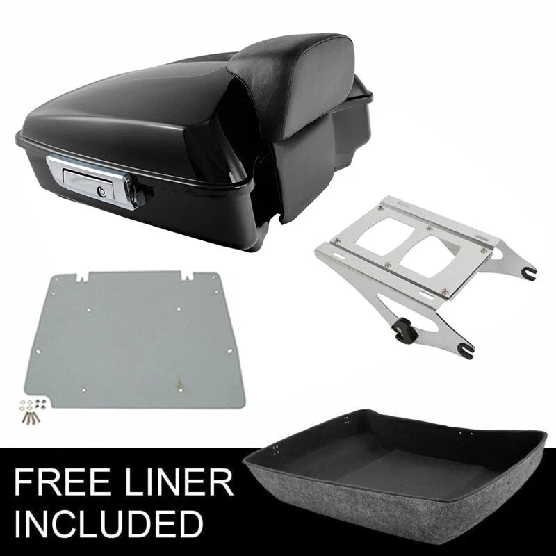 Chopped Trunk Pad Backrest Mount Base Plate for Harley Road Glide (2014–2026)