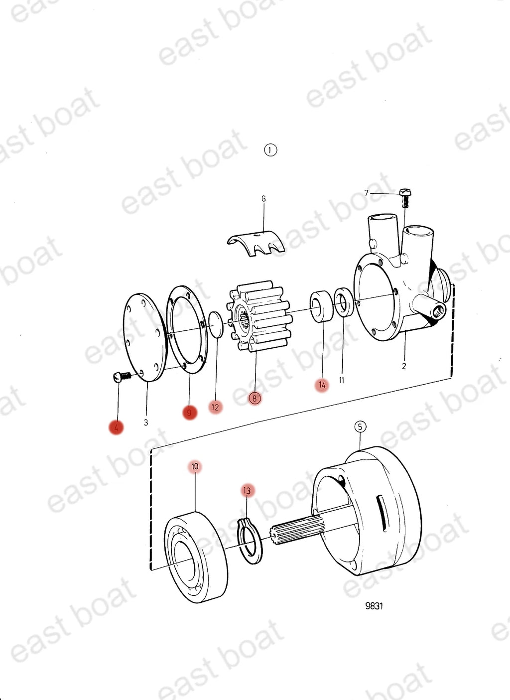 Water Pump Repair Kit for Volvo Penta 271 280 290 430 431 432 500 570 740 (All Models)