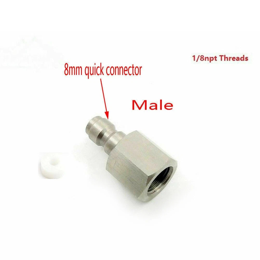 2X 1/8 NPT Quick Connector 8mm Male Coupler for Automotive Applications