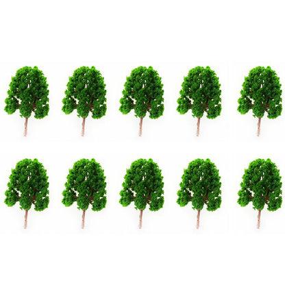 Set of 10 Model Trees for Train Railroad Diorama Scenery (11.5cm)