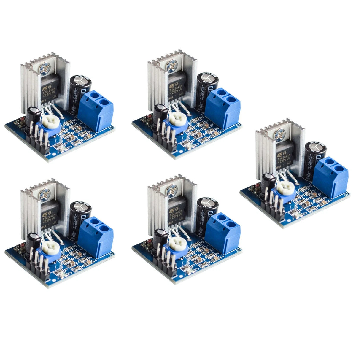 5Pcs Audio Amplifier Board Module Mono 18W 6-12V with Volume Control