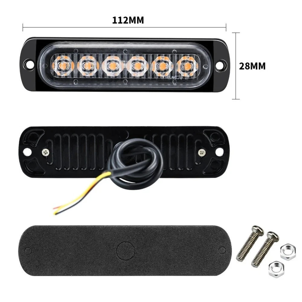 Ultra Thin 6 LED Side Light for Trucks Cars Motorcycles (12V 24V DC)