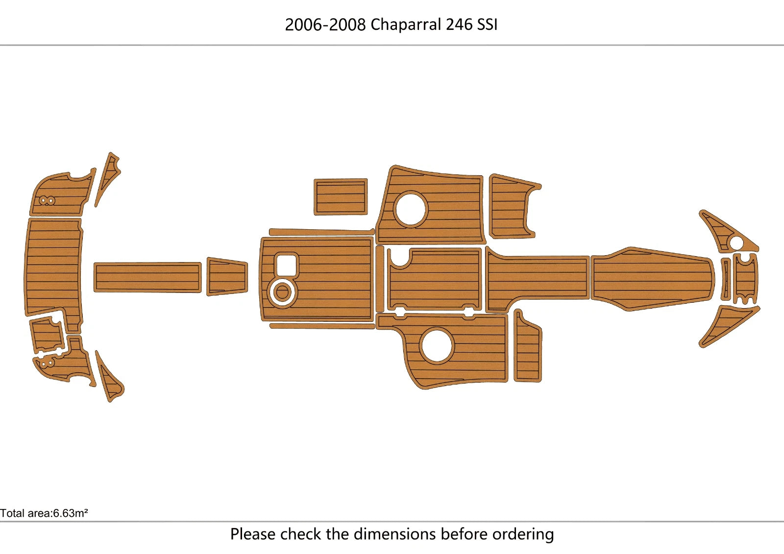 EVA Pad Teak Flooring for Chaparral 246 SS (2006)