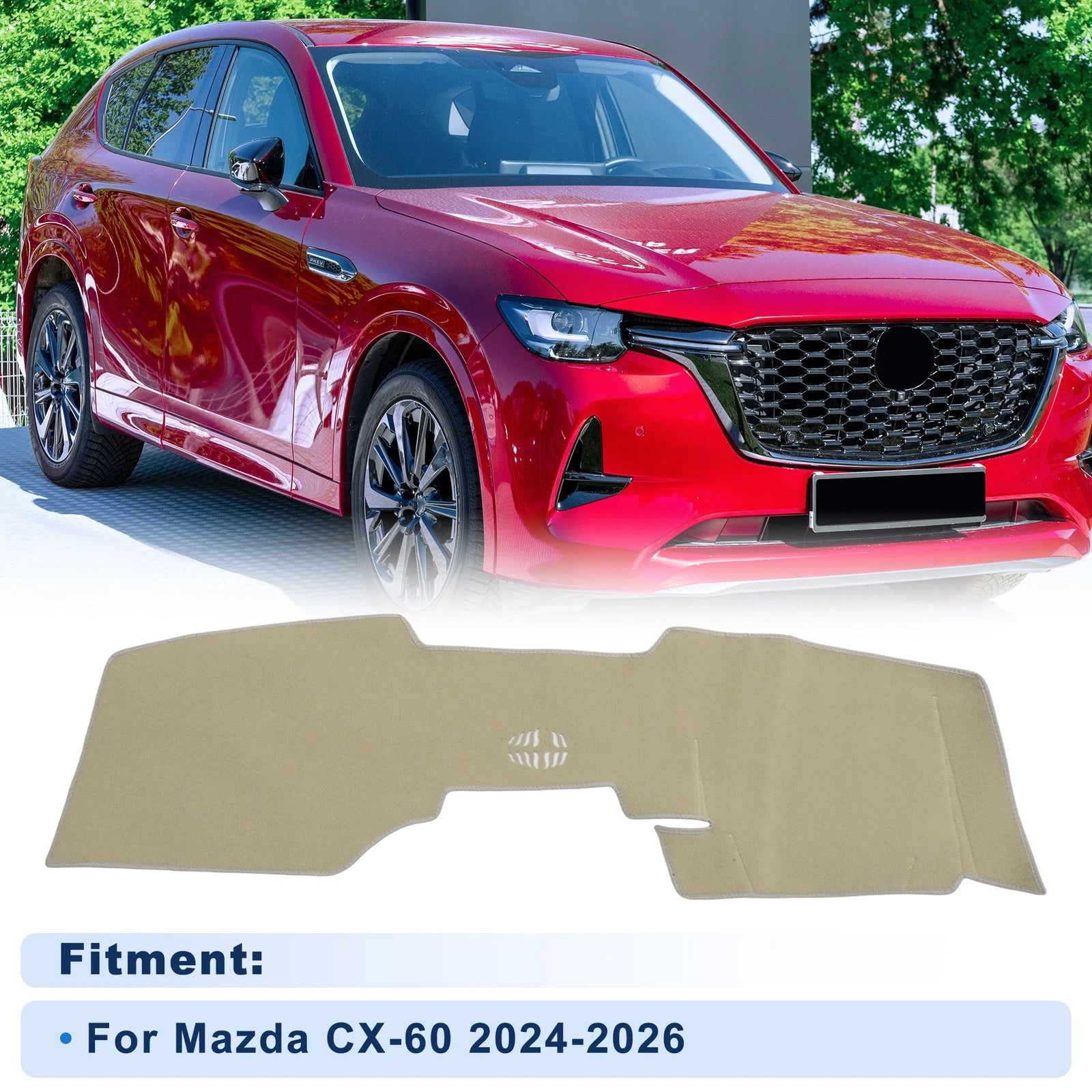 Dash Cover for Mazda CX-60 (2024–2026) Polyester Beige