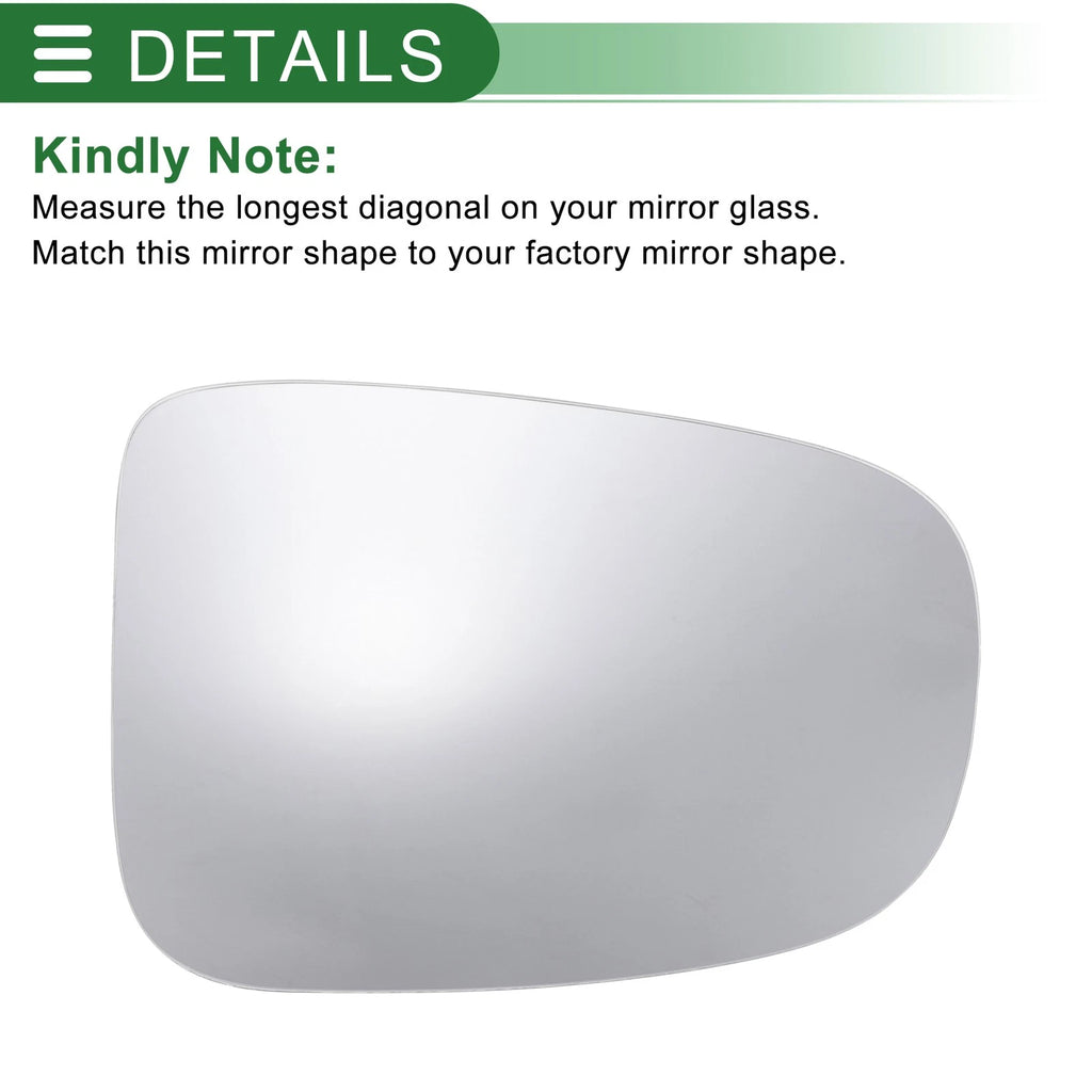 Right Side Mirror Glass Non Heated With Back Convex for Ford Transit (2014–2023)