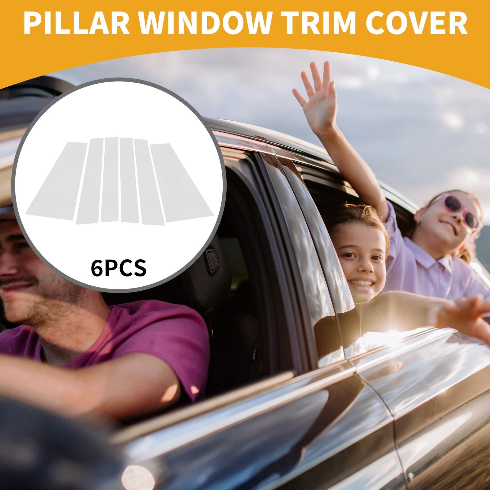 Door Pillar Window Trim 6 Pcs Replacement for Toyota Sienta (2022–2024)