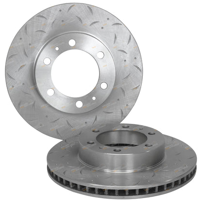 Front Slotted & Drilled Brake Disc Rotor Set for Hilux GGN25 KUN26 (2008–2016)